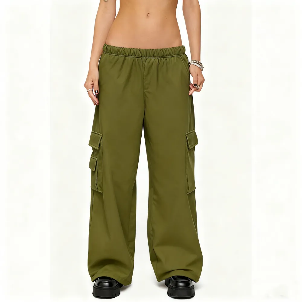 Petite Wide Leg Cargo Sweatpants