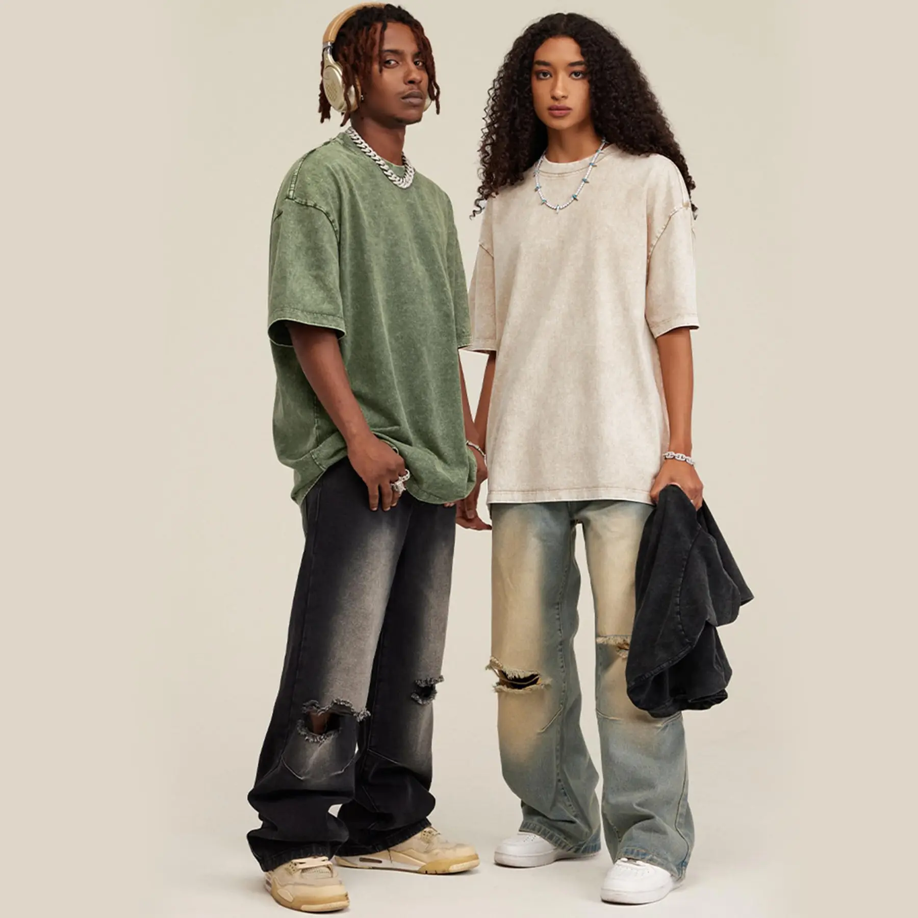 Women's Oversized T Shirts Acid Wash Cotton Crew Neck Half Short Sleeve Summer Unisex Tees Casual Loose Fit Solid Streetwear Comfortable Tops Basic Womenswear Plain Tshirt