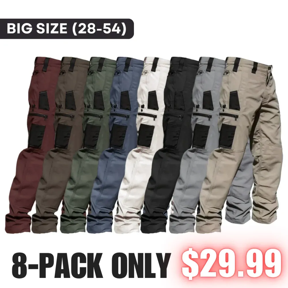 🔥8-Pack Only $29.99(All colors)🔥Men's 8-Pack Unisex 10-Pocket Tactical Waterproof Pants