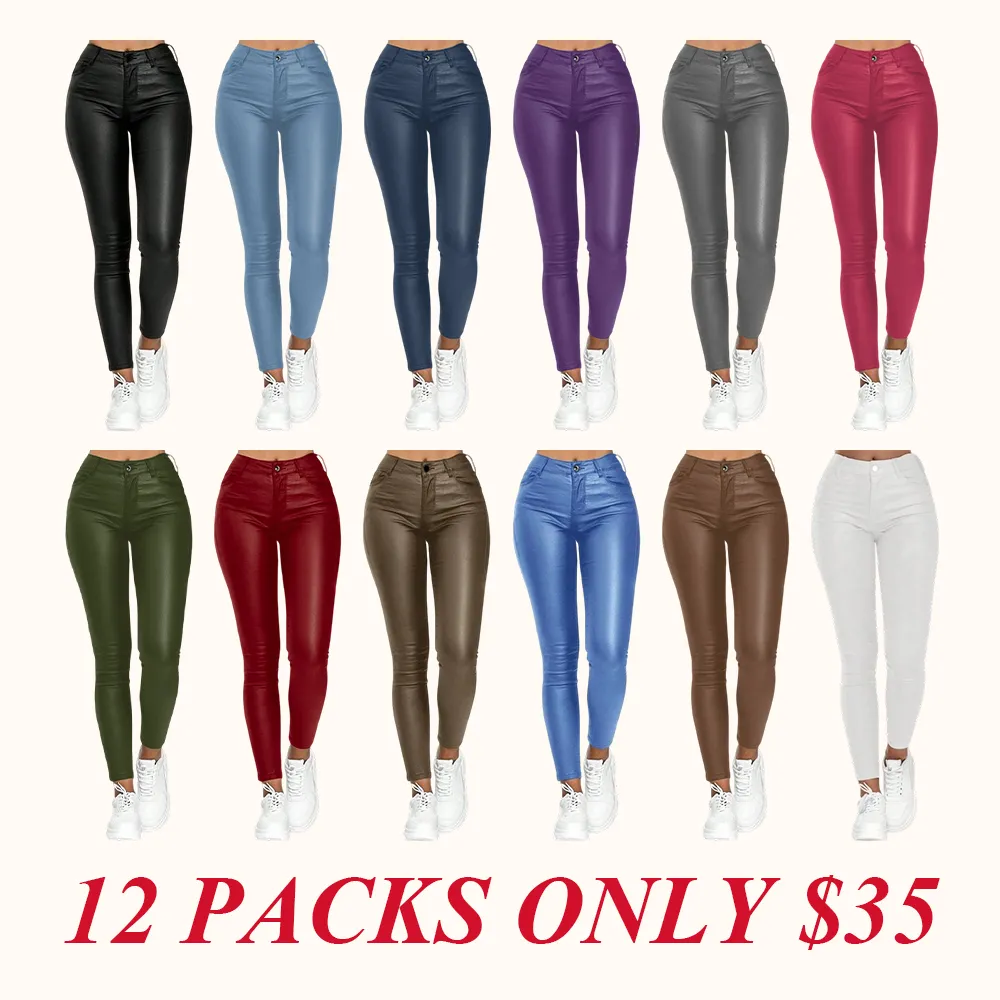 Women's Street Style Solid Color High Waist Skinny Pants