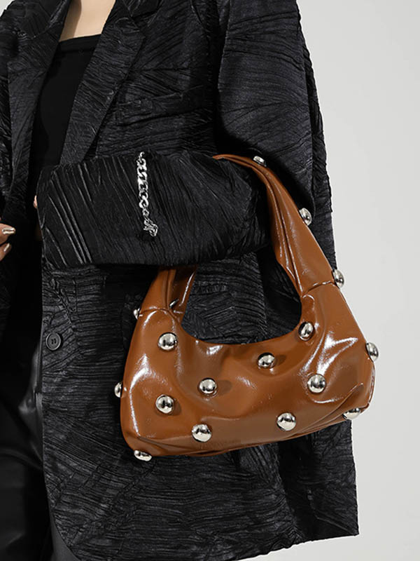 Geometric Rivet Shoulder Bags Handbags