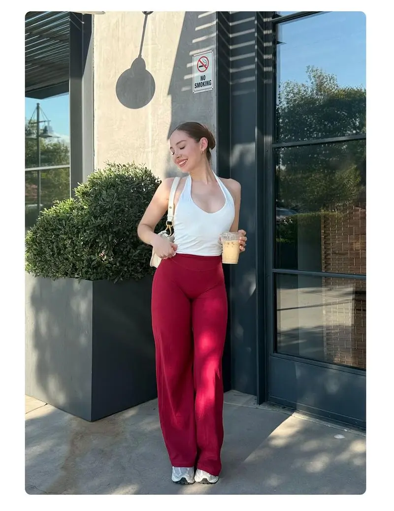 No Front Seam High Waist Straight Leg Gym Yoga Pants