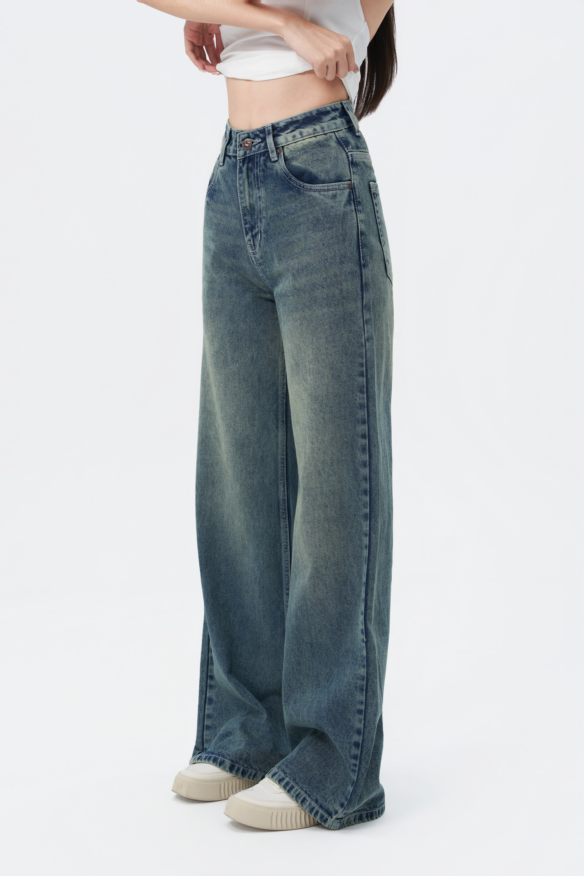 Rust Dusk Fade Wide Leg Jeans