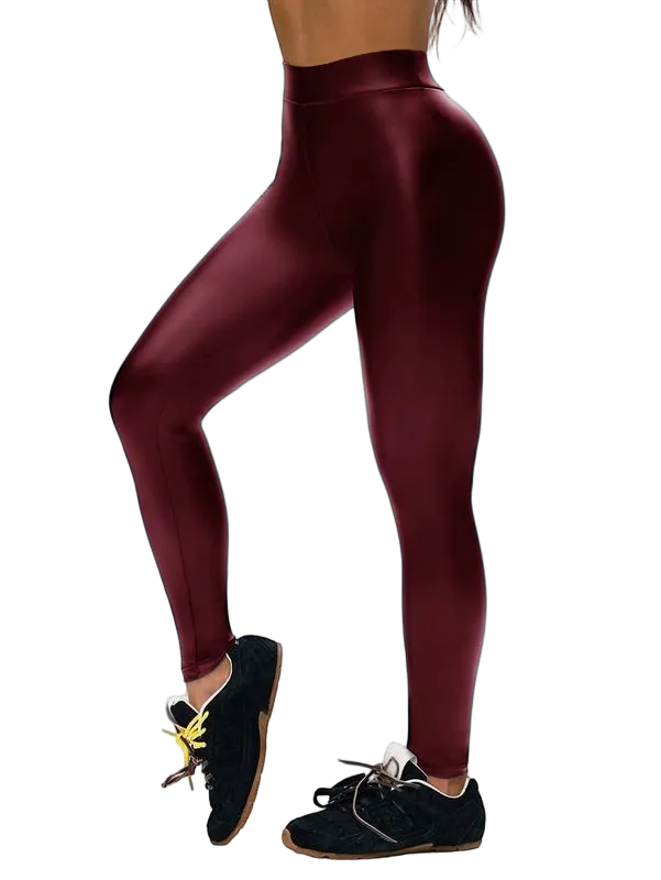 Women's Fleece Stretch Artificial Leather PU Leather Leggings