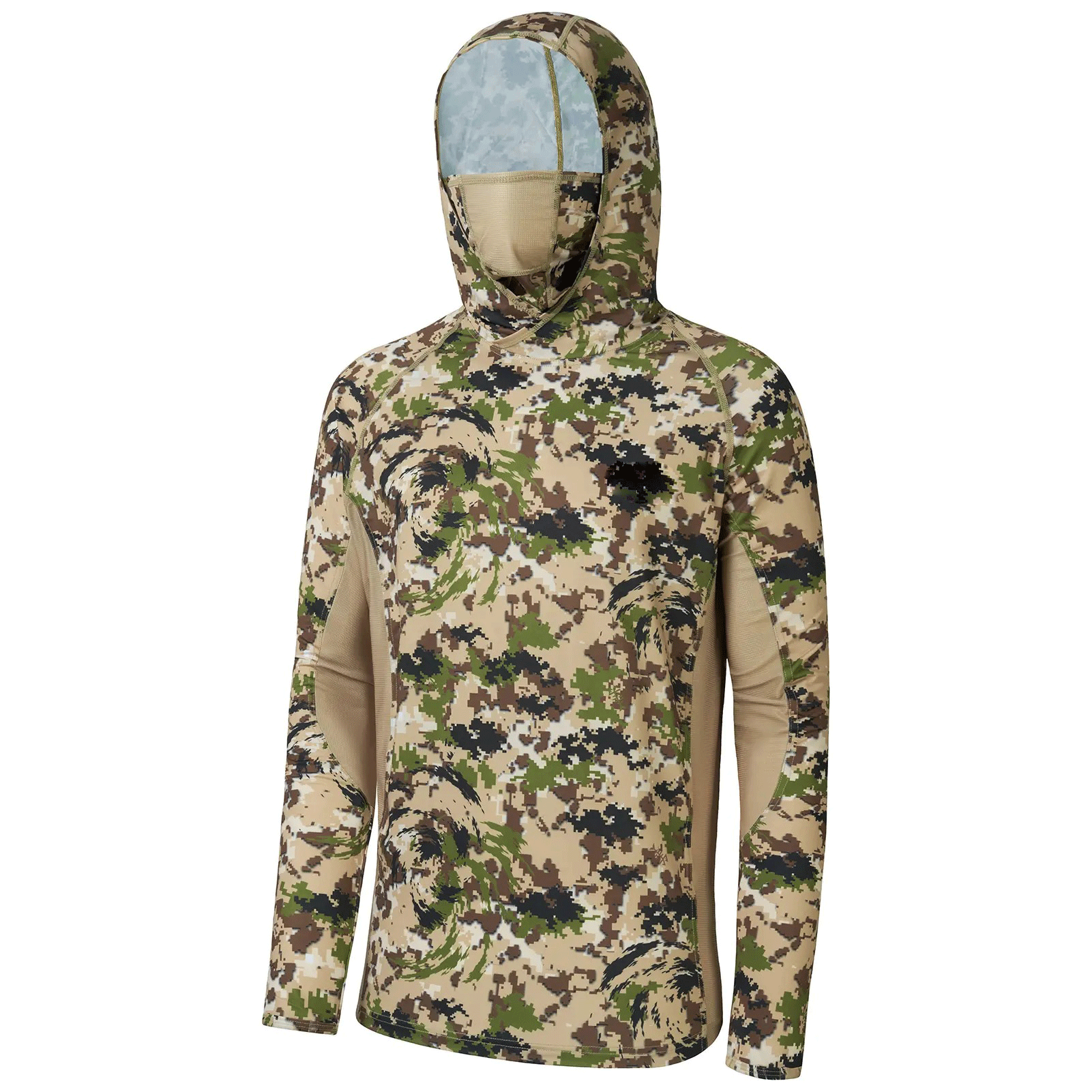 Men’s UPF 50+ Camo Long Sleeve Outdoor Hoodie – Hunting & Fishing Performance Shirt