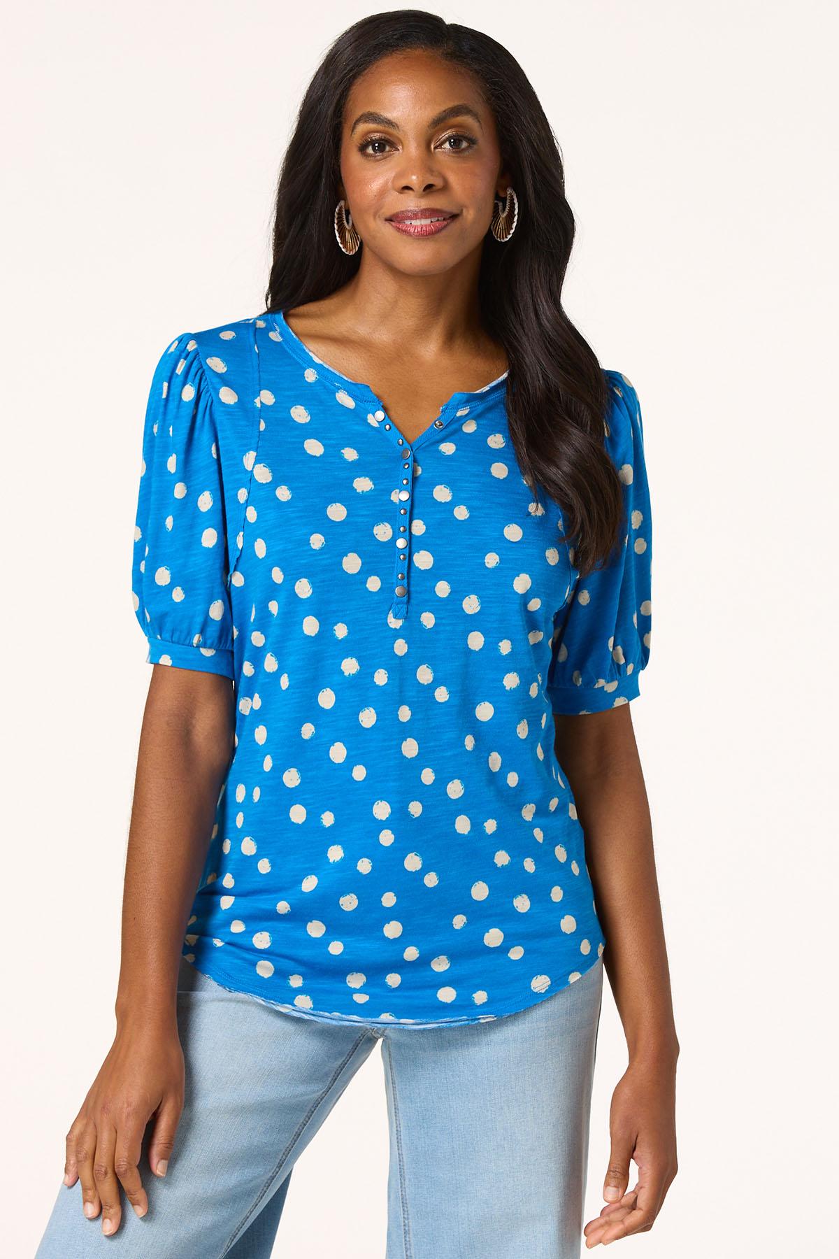Spotted Puff Sleeve Top