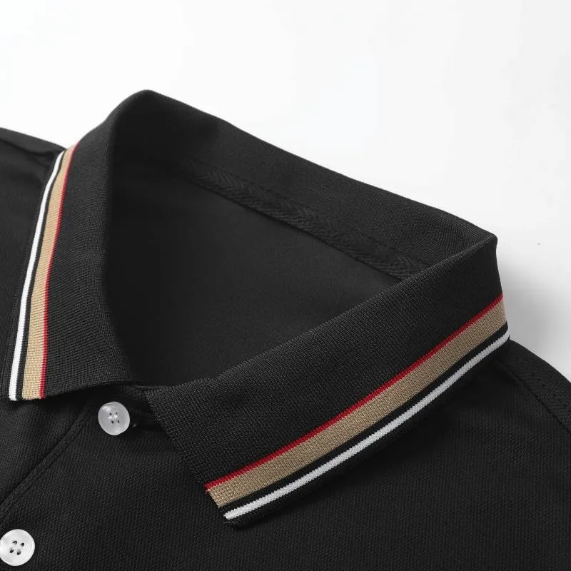 Men's Quick Dry Color Block Striped Polo Shirt, Classic Button-Down Collar Top