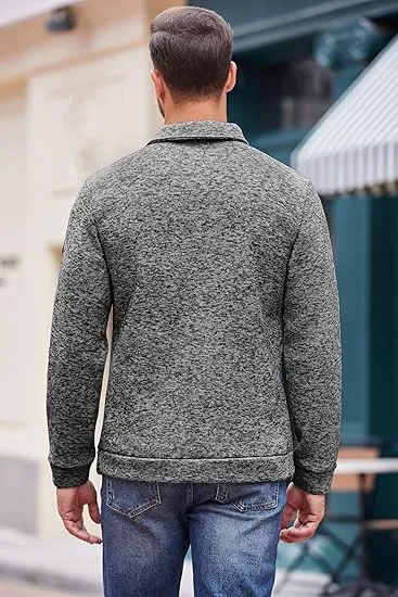 Men's Casual Slim Fit Pullover Sweater Knitted Thermal Sweatshirt.Fleece-lined For Warmth And Wind Protection.Comfortable And Stylish