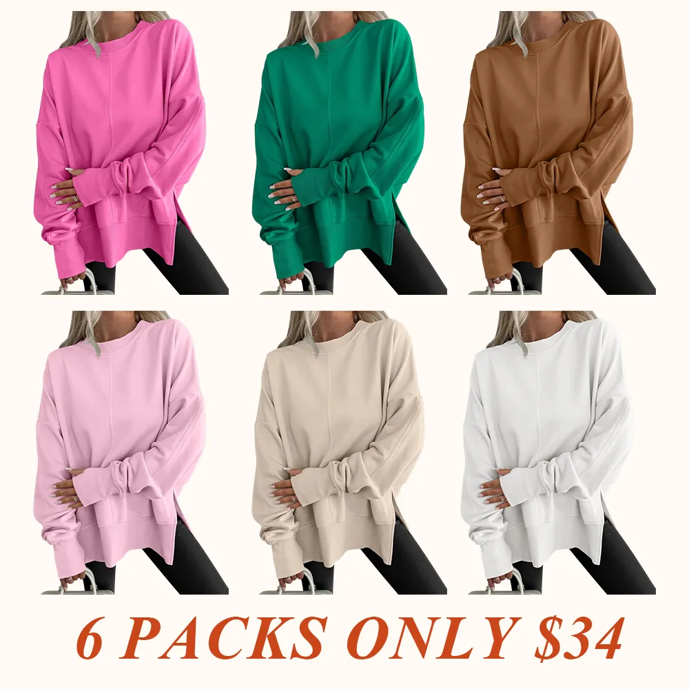 Women Oversized Sweatshirts Thumbhole Long Sleeve Hoodies Shirts