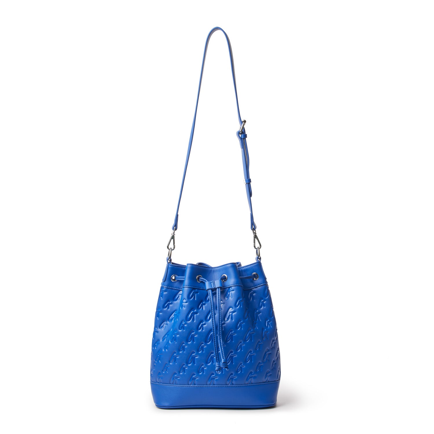 LARGE MONOGRAM BUCKET BAG - BLUE