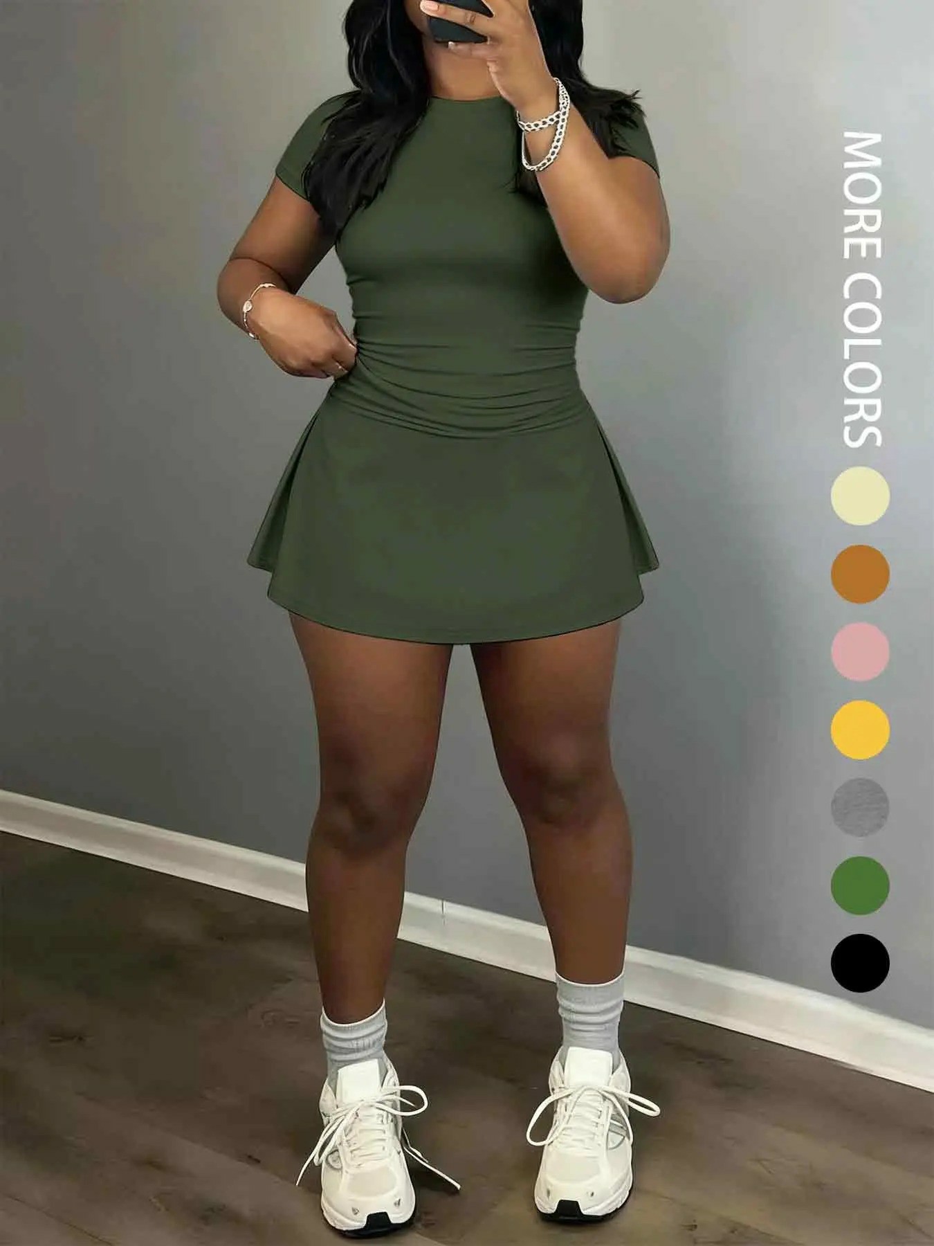 Women’s Stretch Active Lounge Set – Short Sleeve Top & Shorts 2-Piece Outfit