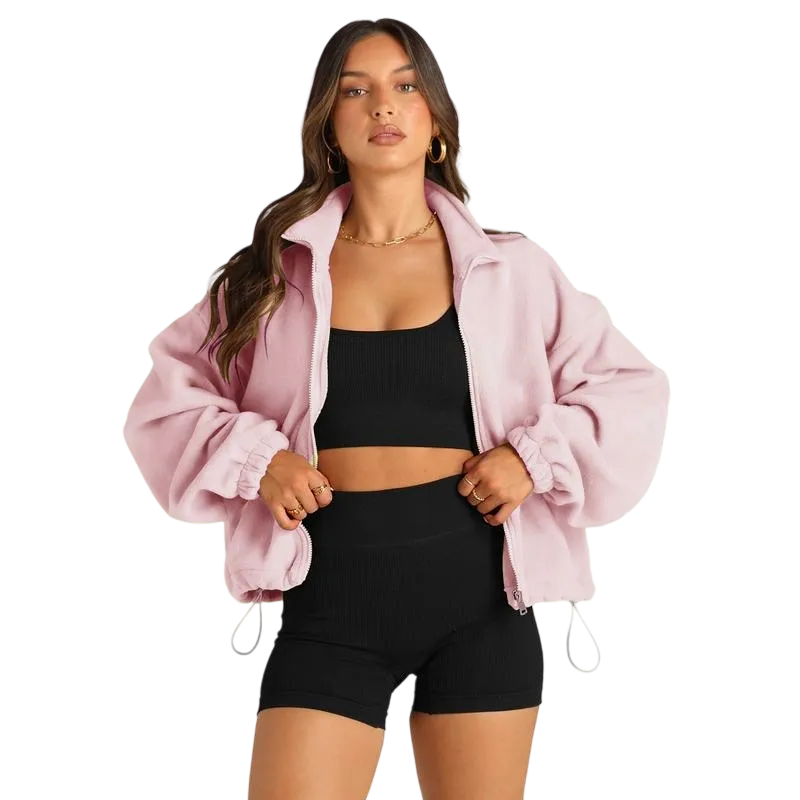 Women's Stand Collar Jacket Long Sleeve Sweatshirt Women's Fall Jacket