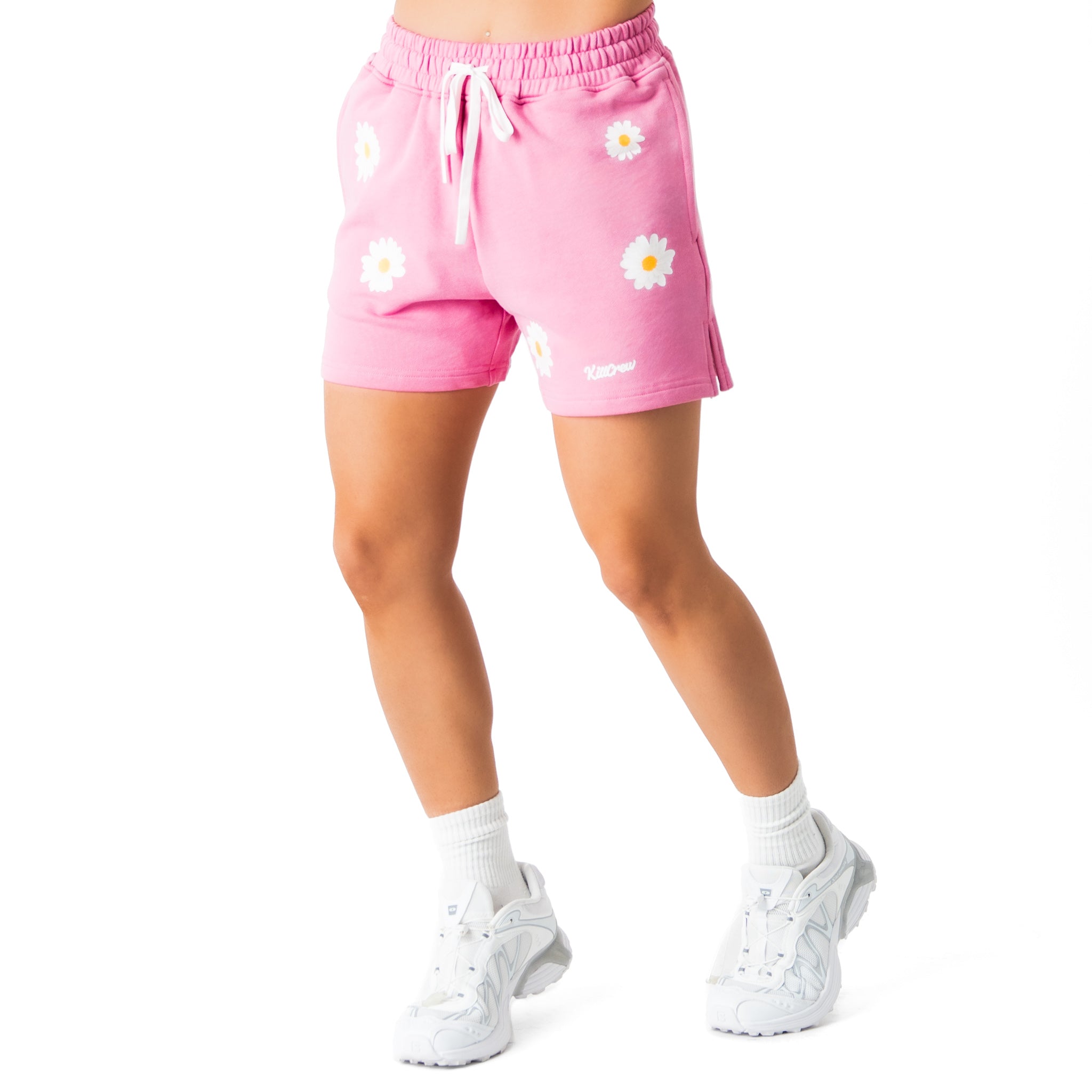 COTTON SHORTS (MID THIGH CUT) DAISY - PINK