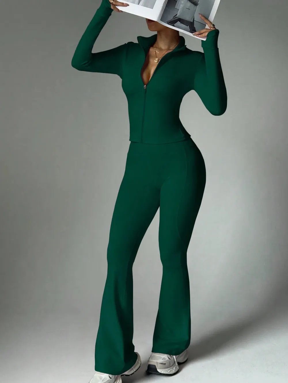 Women's Street Style 2-Piece Bodycon Activewear Set