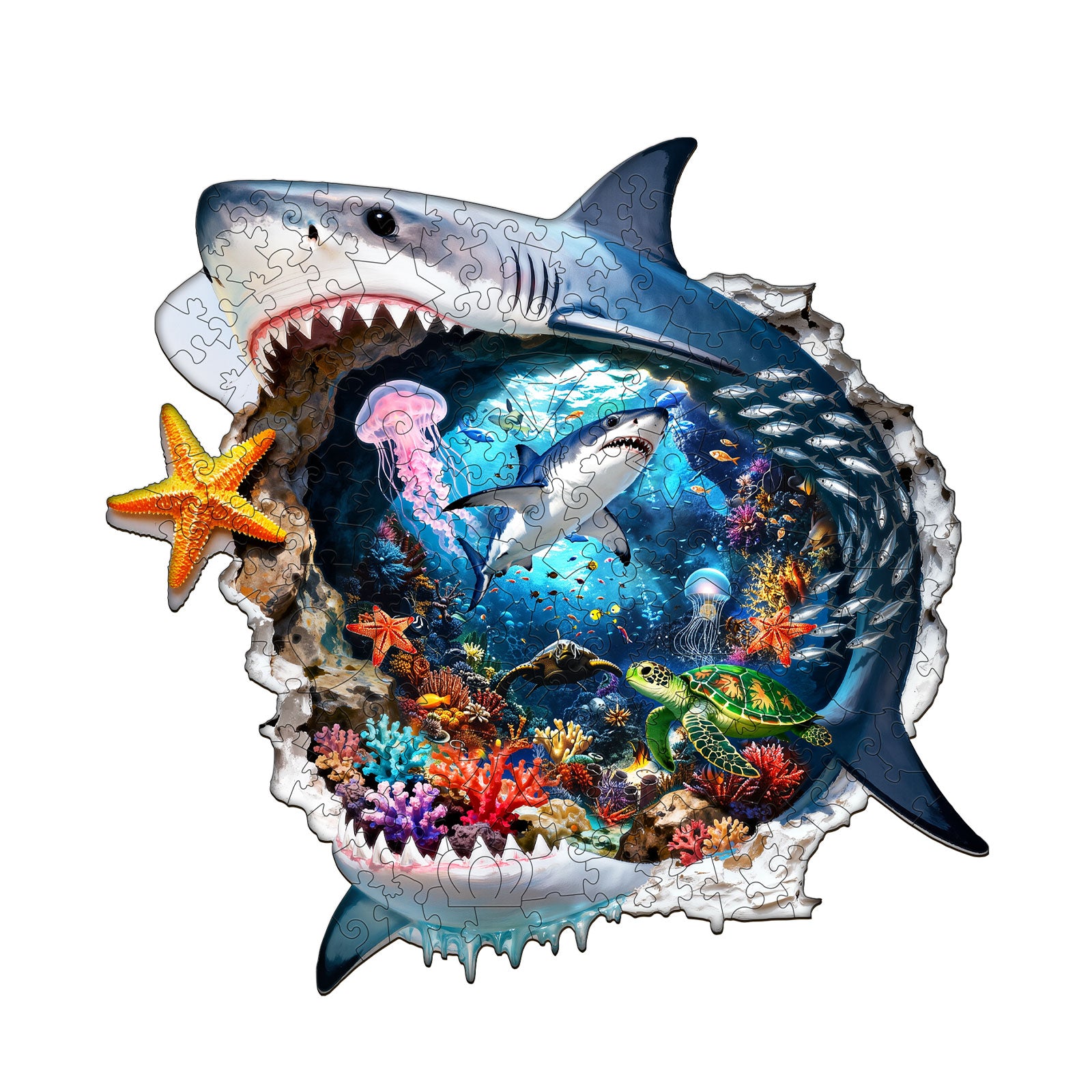 Shark Alert Wooden Jigsaw Puzzle