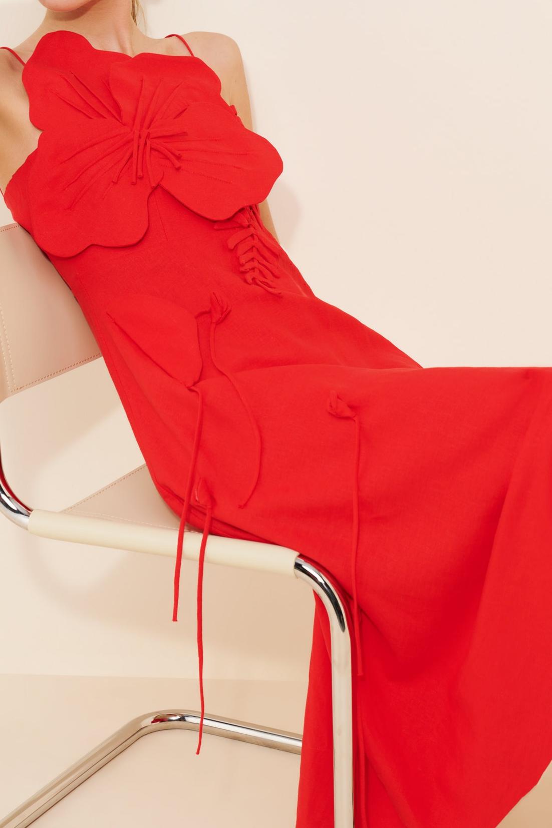 Garden Linen Blend Sleeveless Midi Dress