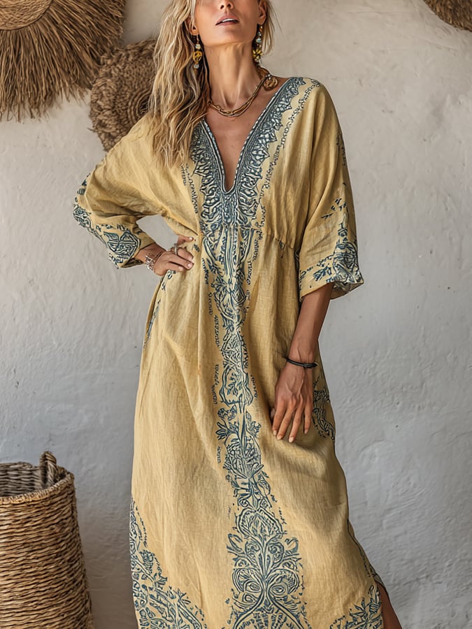 Women'S Vacation Bohemian Print Dress- Fast Shipping