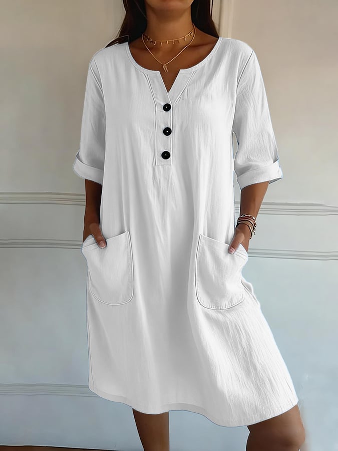 Women's Casual Retro Cotton Linen Dress- Fast Shipping