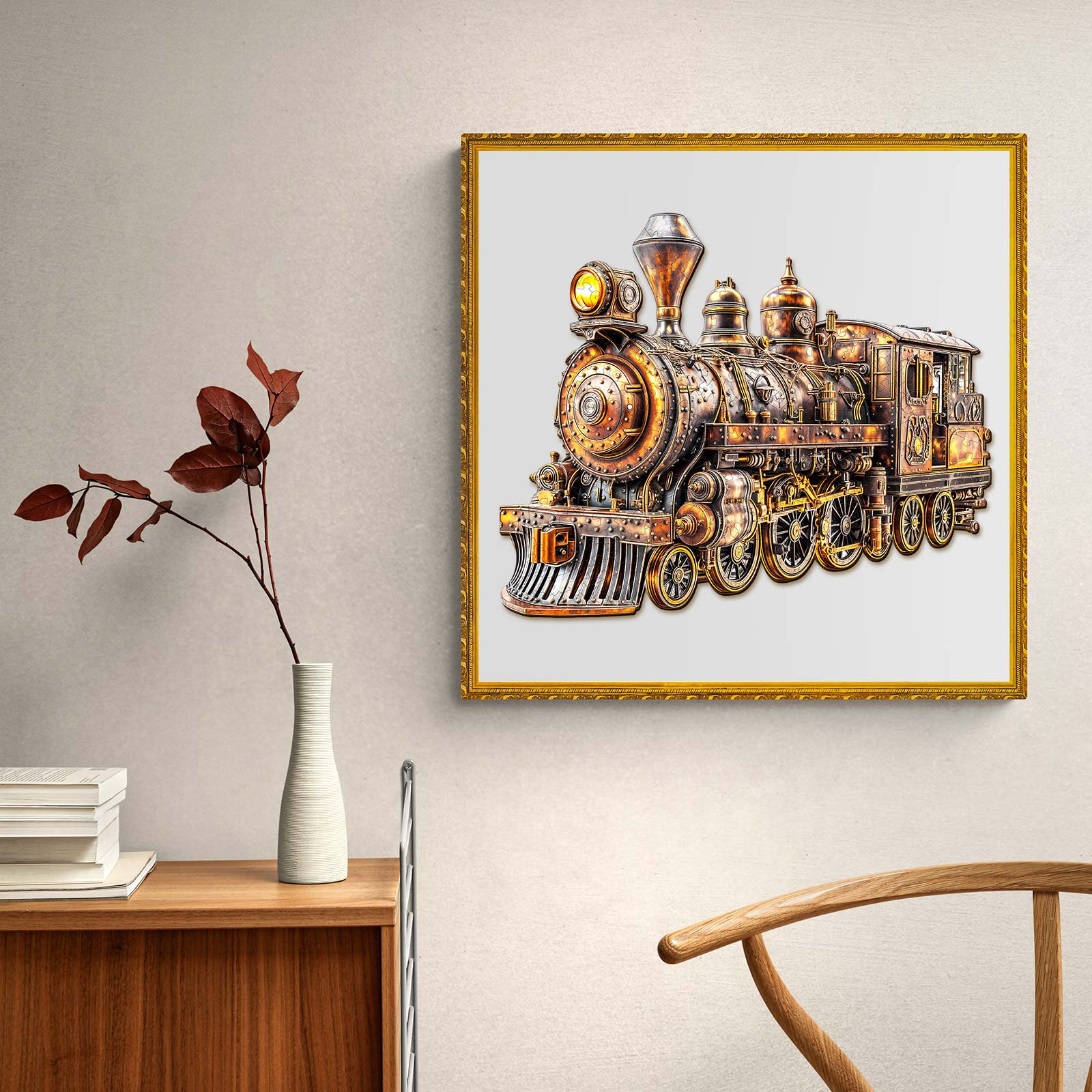 Mechanical Steam Train Wooden Jigsaw Puzzle