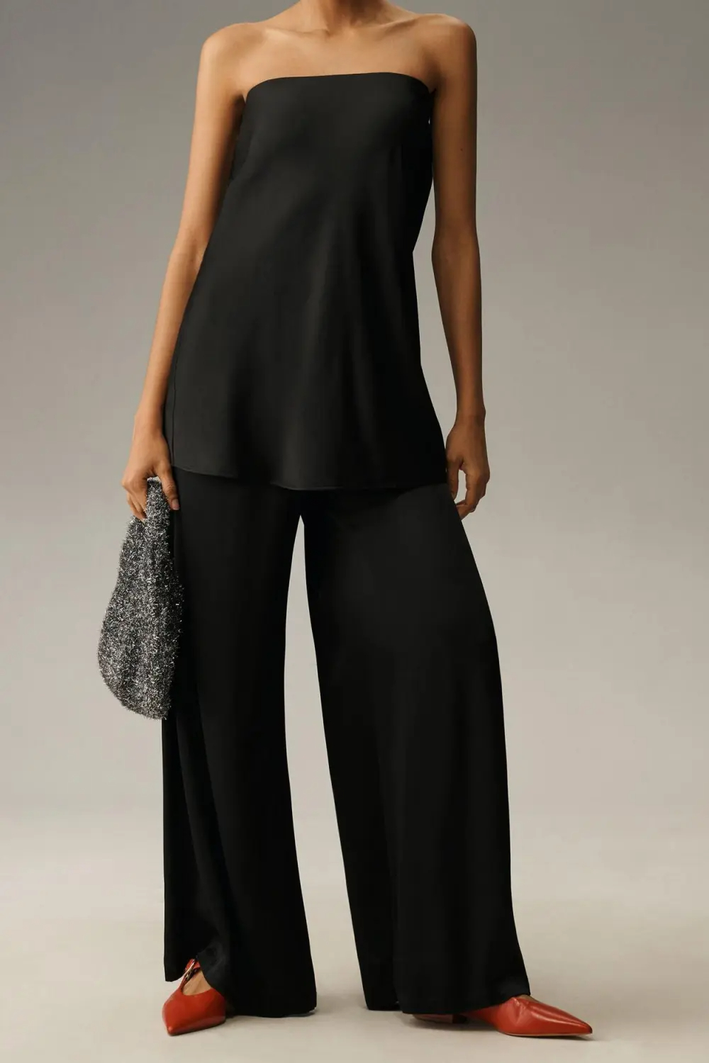 Silky Tube-Top Blouse