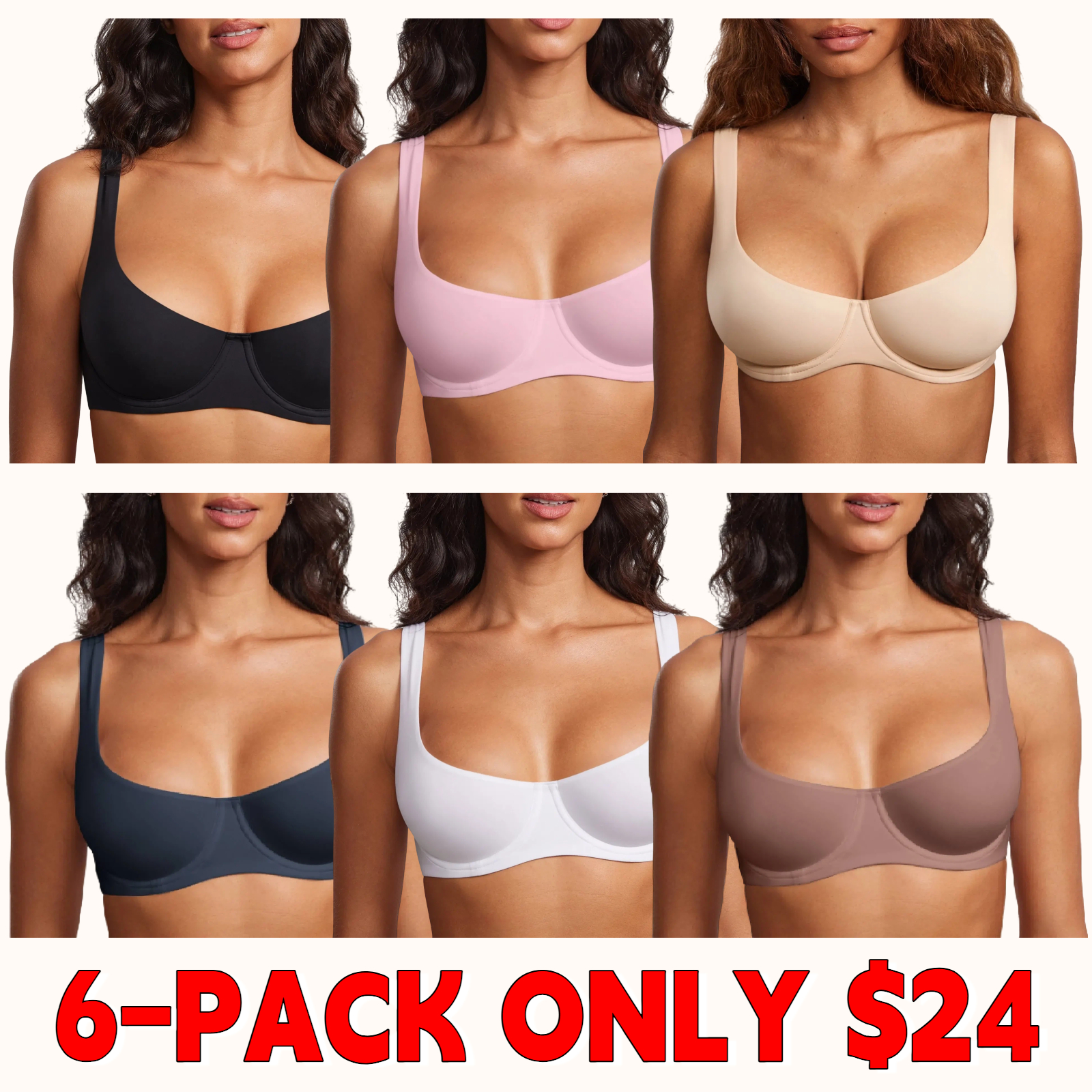 Unlined Balconette Bra No Padded Underwired Double Layer Cup Adjustable Straps Soft Stretchy Invisible Under Low Cut Tops