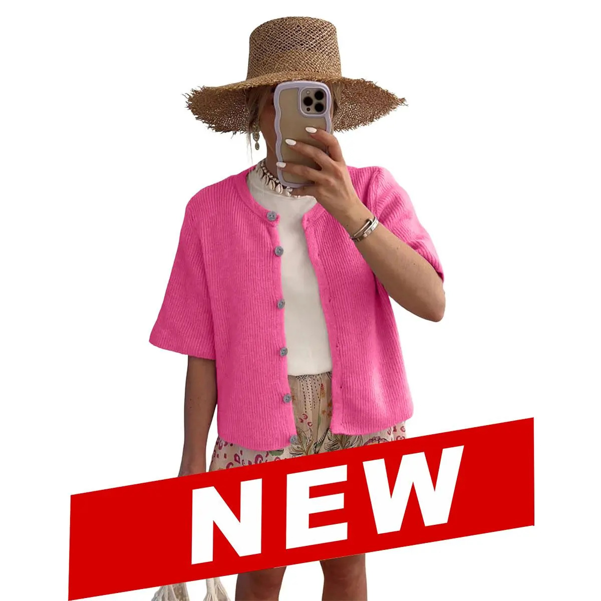 🔥 Women's Lightweight Cardigan Short Sleeve Button-Down Summer Cardigan Sweater