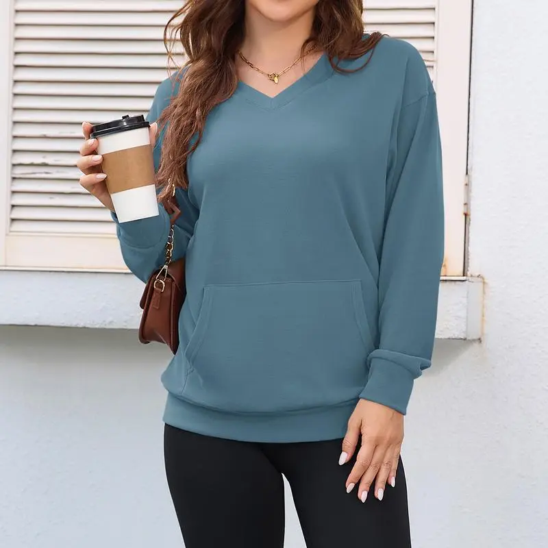 Women's Hoodless V-neck Sweatshirt