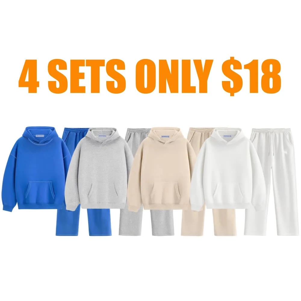 2 Piece Outfits Lounge Hoodie Sweatsuit Sets Unisex