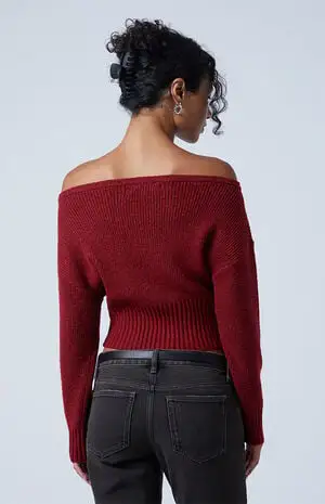 Women's Ribbed Off-The-Shoulder Sweater