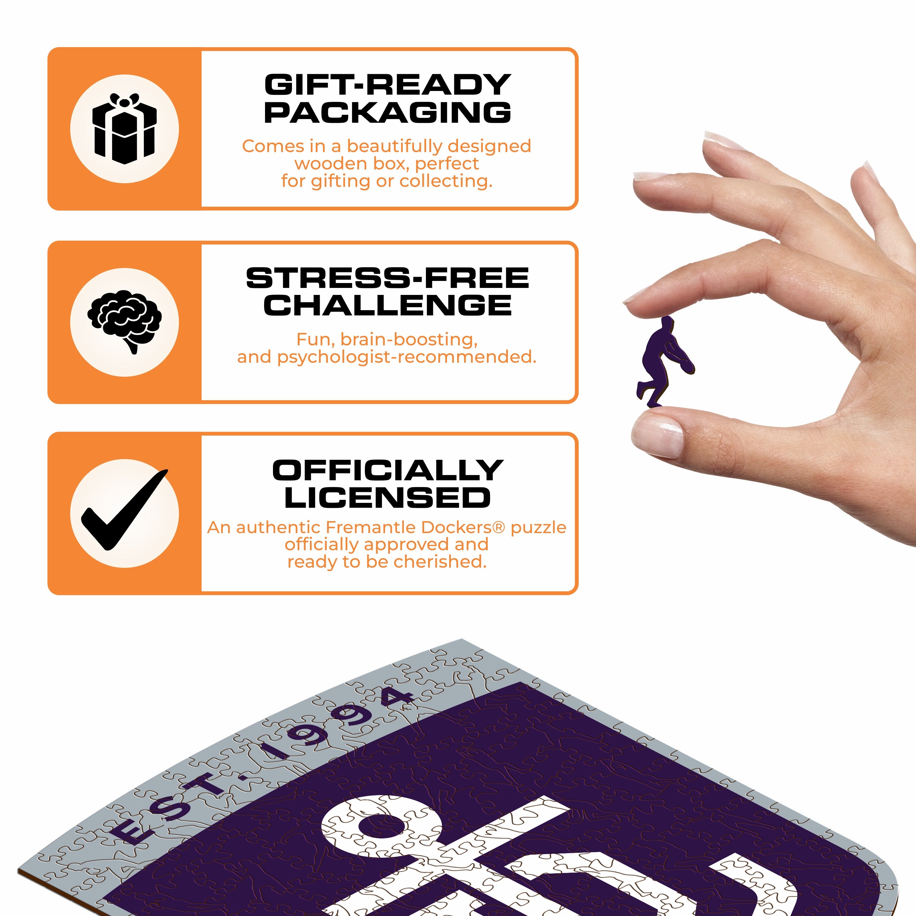 Fremantle Dockers FC Logo - Wooden Puzzle