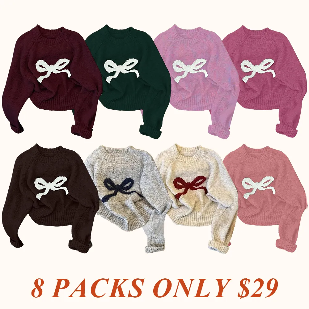 Elegant Bow Knit Sweater for Women