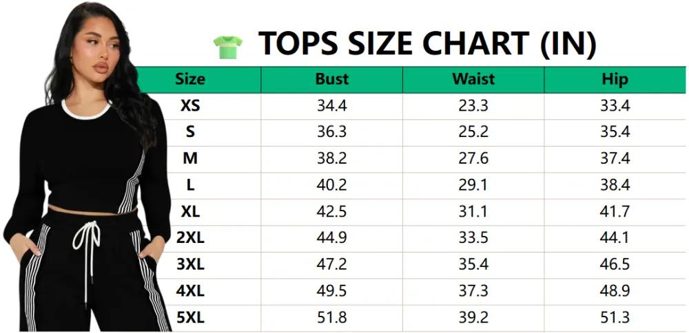 Women Casual Long Sleeve Top and Side Stripe Sports Pants Set