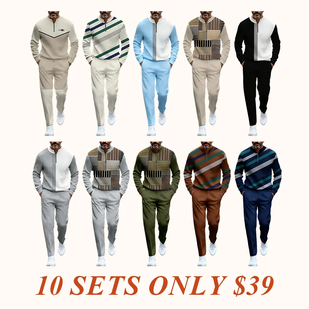 Fashionable men's color spliced sportswear series