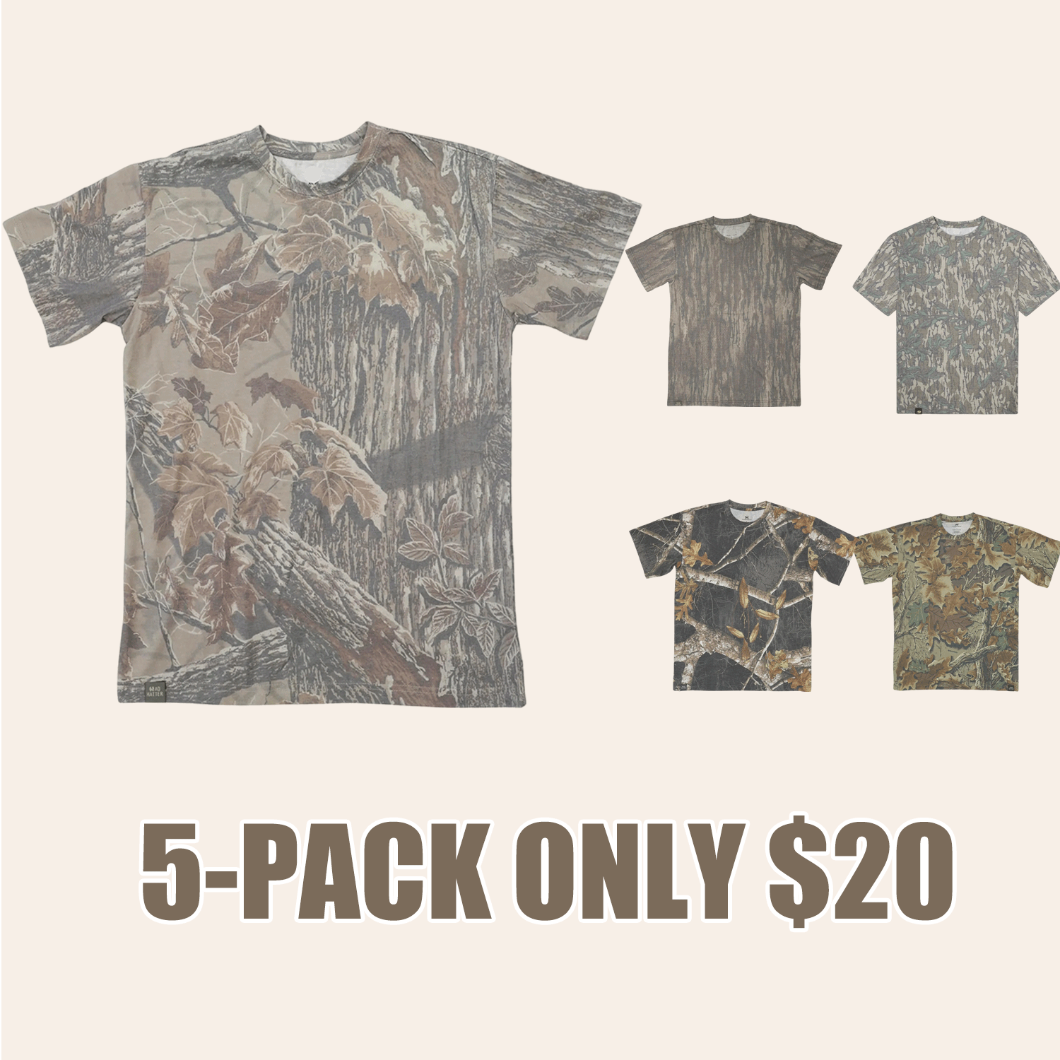 Camo Blank ShortSleeve TShirt Casual Streetwear