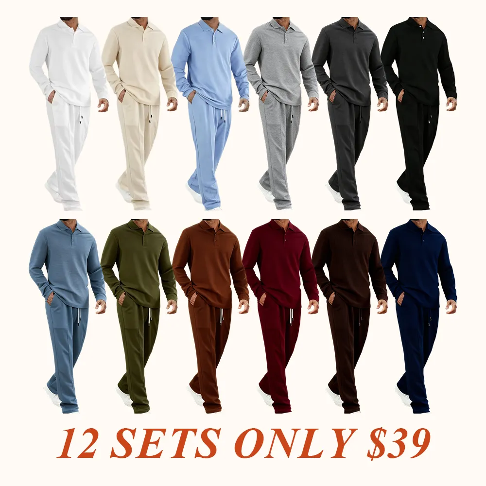 2-piece men's luxury retro suit set - Four season long sleeved jacket and pants with chest pocket