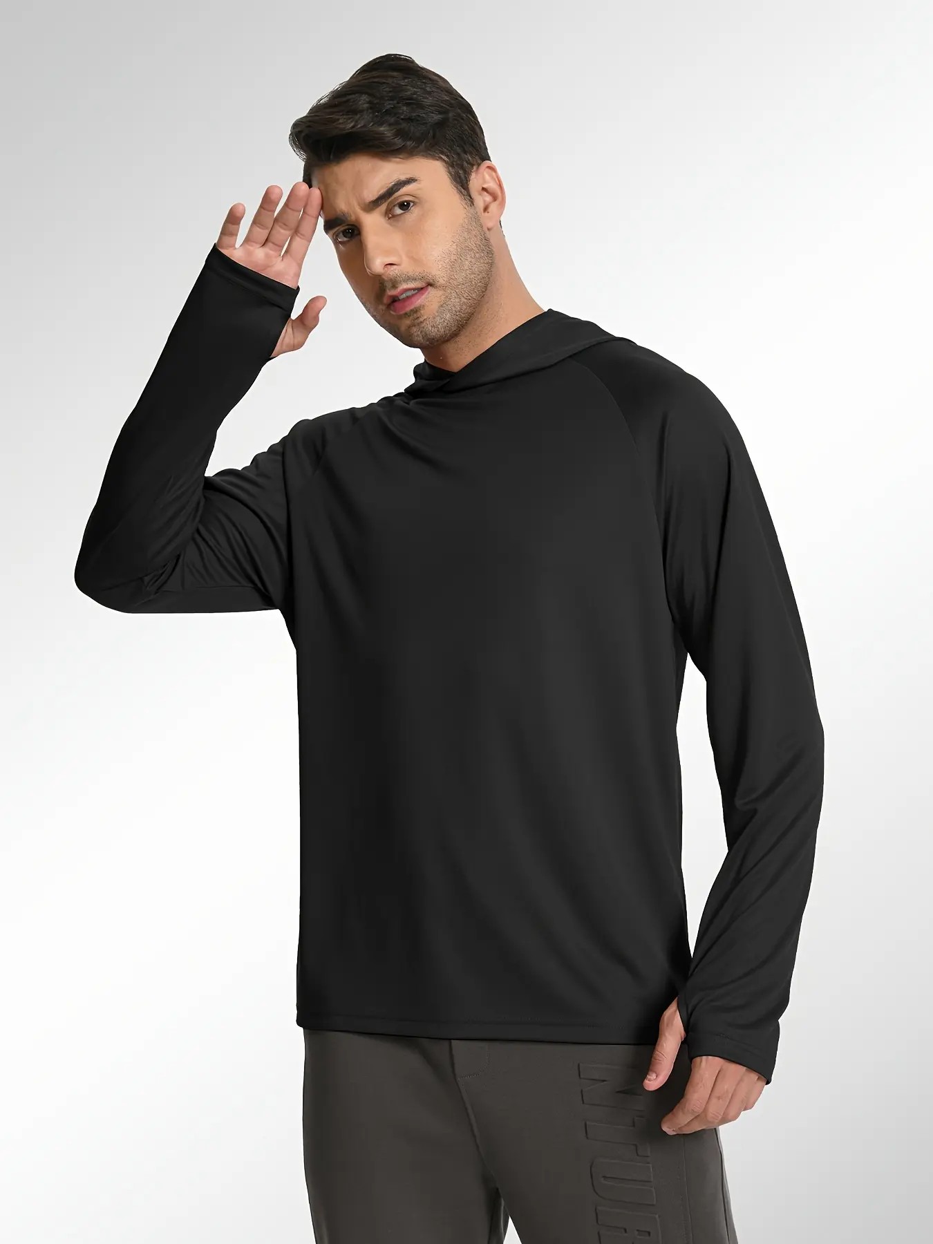 Men's 8-Pack Athletic Hooded Long Sleeve Shirts – Quick Dry Running Activewear Set