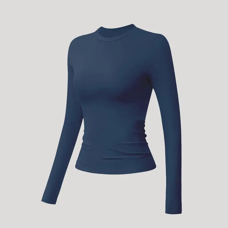 Solid color sports T-shirt set, crew neck, slim fit, stretchy style