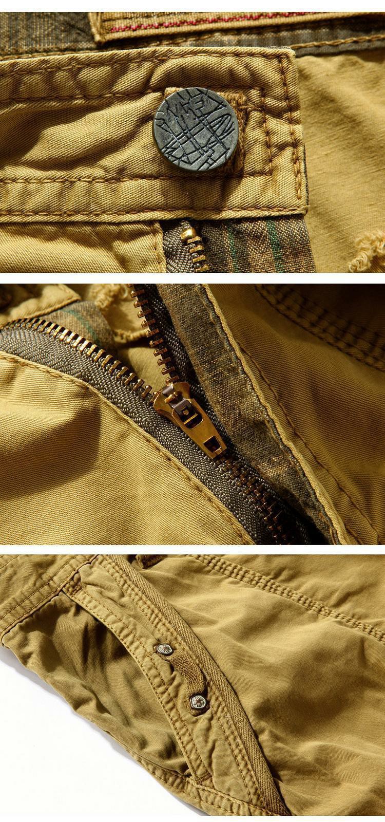 Men's Korean Style Multi-Pocket Cargo Shorts Fashion Trend Multi-Pocket Mid-Length Shorts