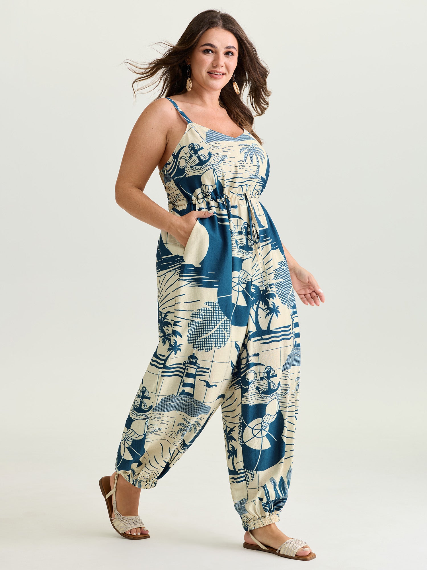 Holiday Ready Printed Cami Jumpsuit
