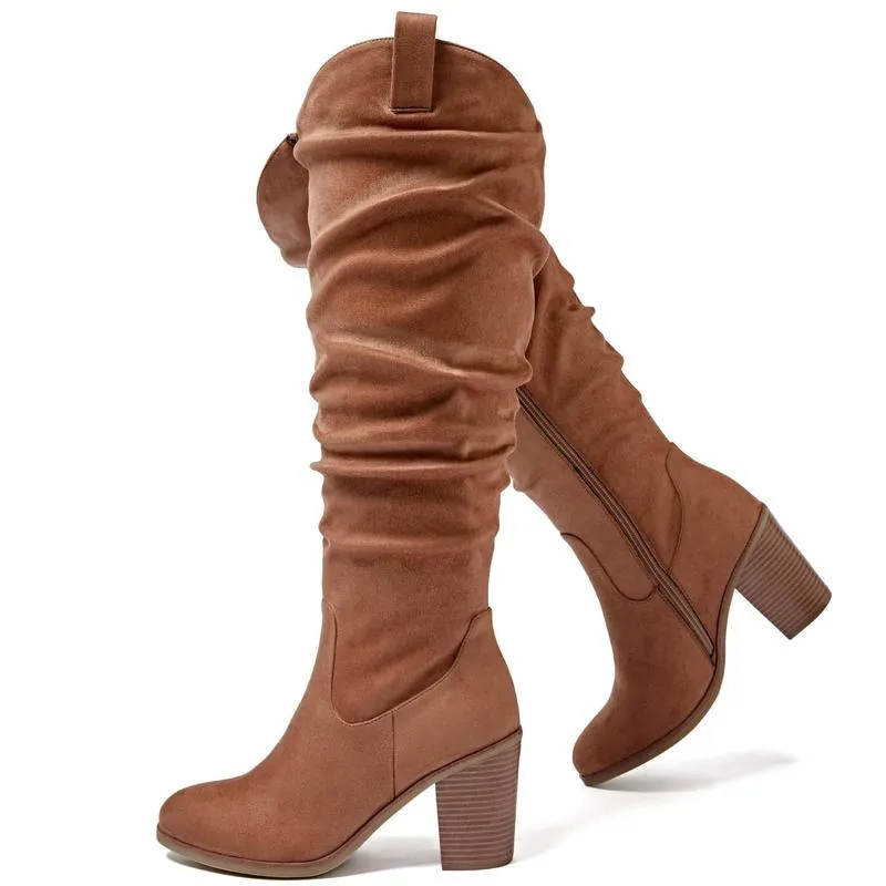 Luoika Women's Extra Wide Calf Knee High Boots