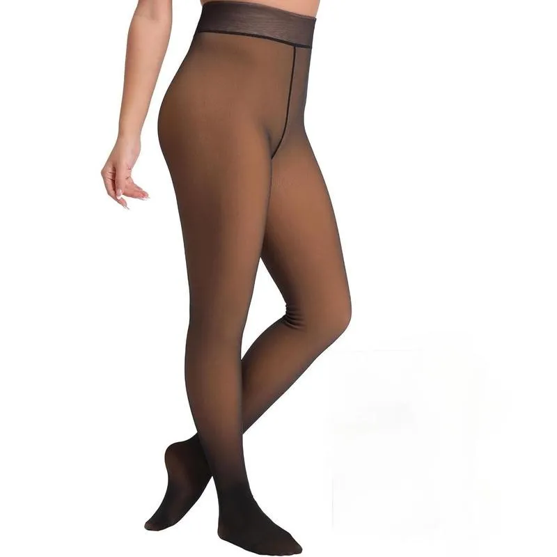 Fleece Lined Tights Sheer Women