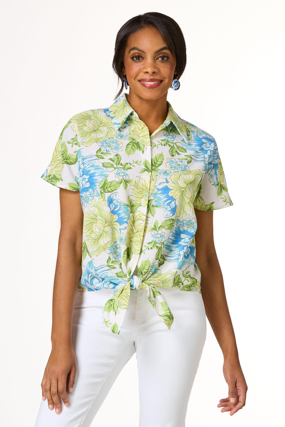 Floral Tie Front Shirt