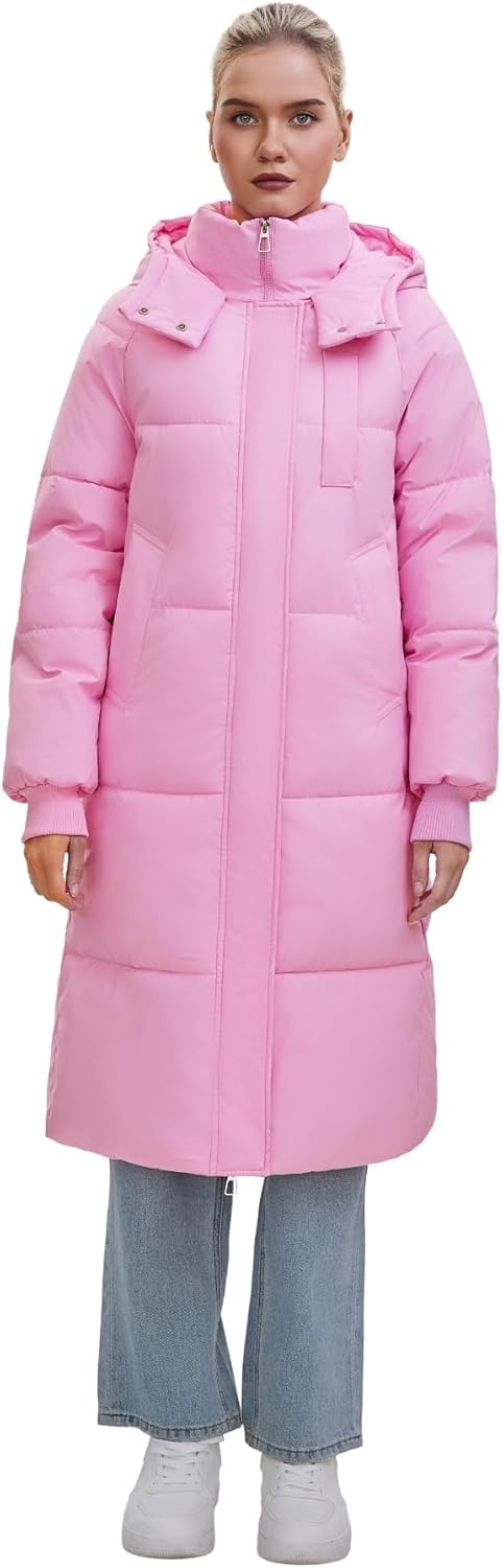 Long Puffer Jacket for Women,2024 Thickened Winter Coat Hooded with Deep Pockets, Ladies Warm Winter Jacket