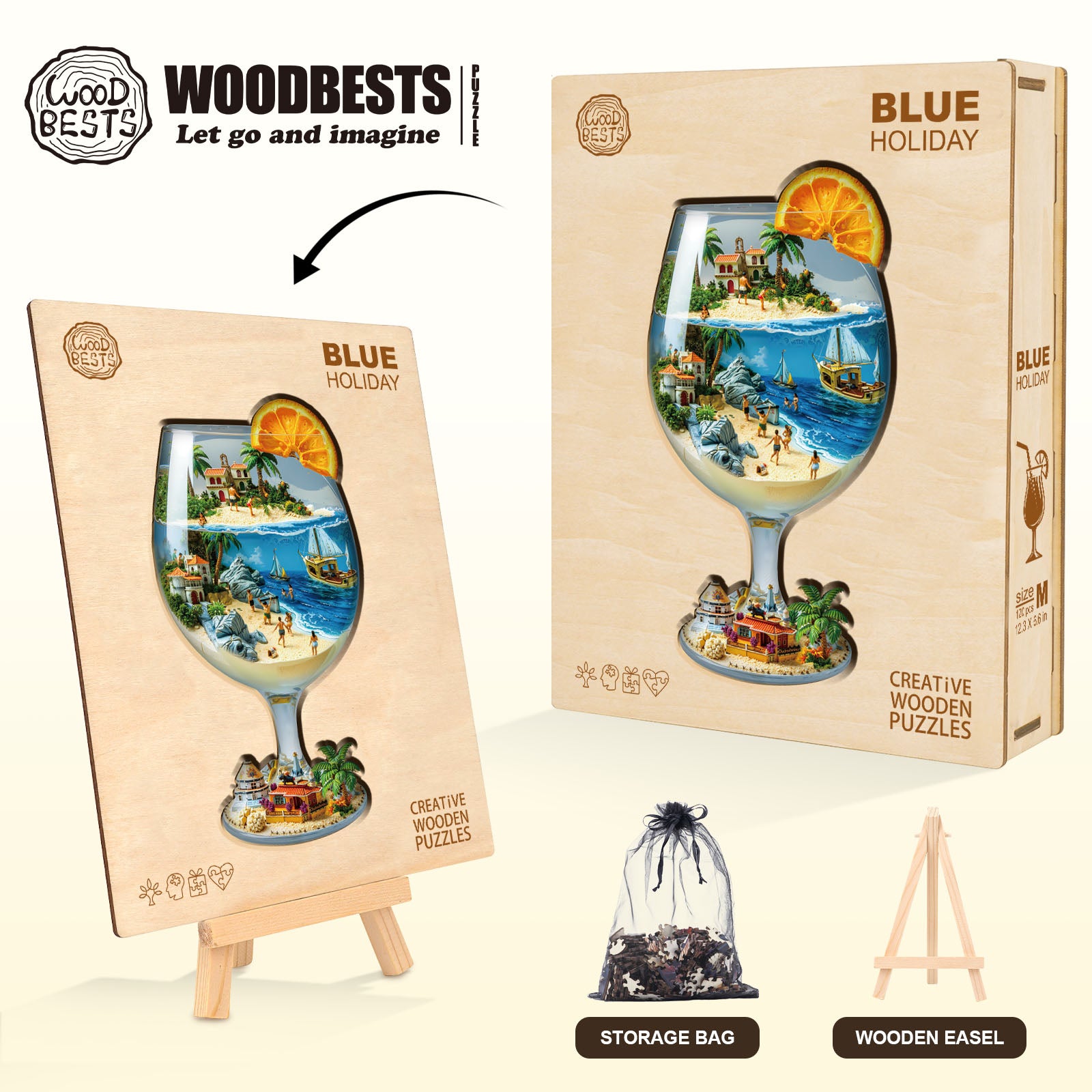 Blue Holiday Wooden Jigsaw Puzzle
