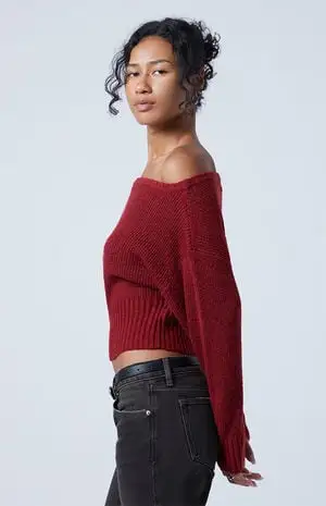 Women's Ribbed Off-The-Shoulder Sweater
