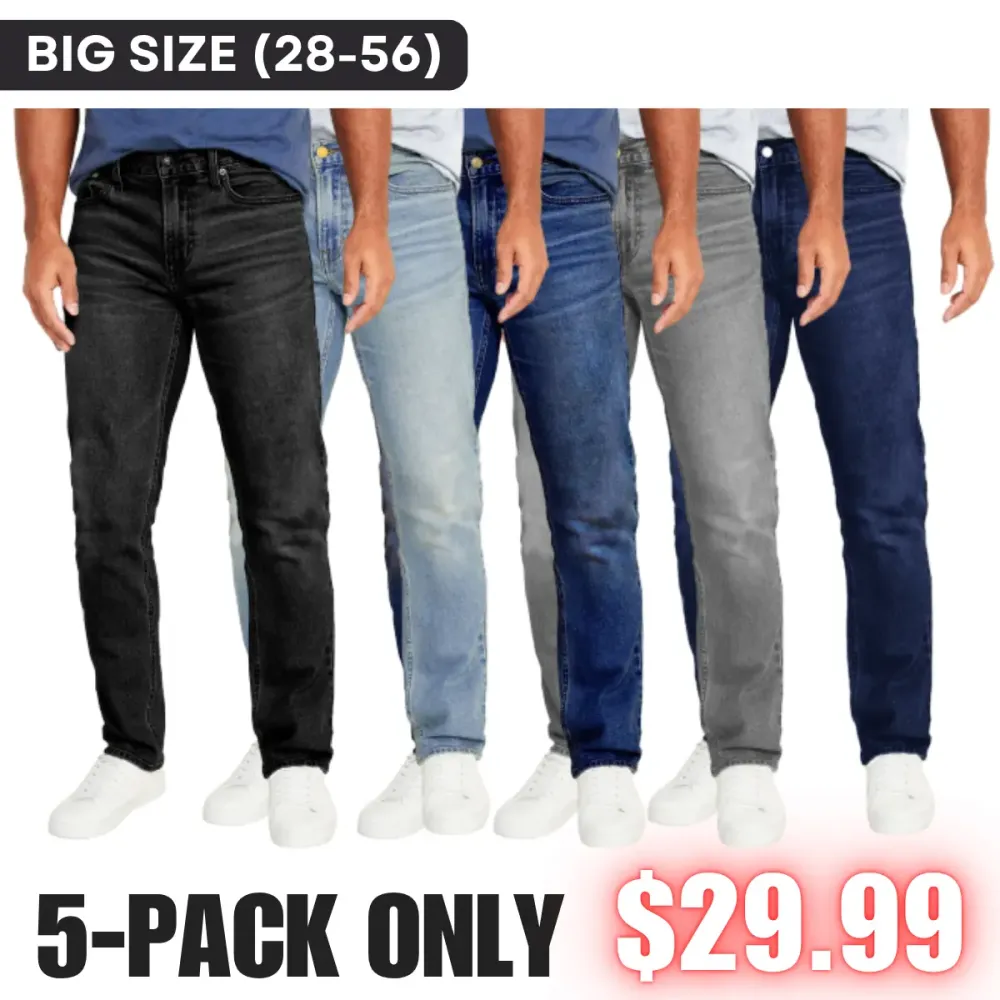 🔥Men's 5-Pack Rebar M4 Relaxed DuraStretch Basic Jeans
