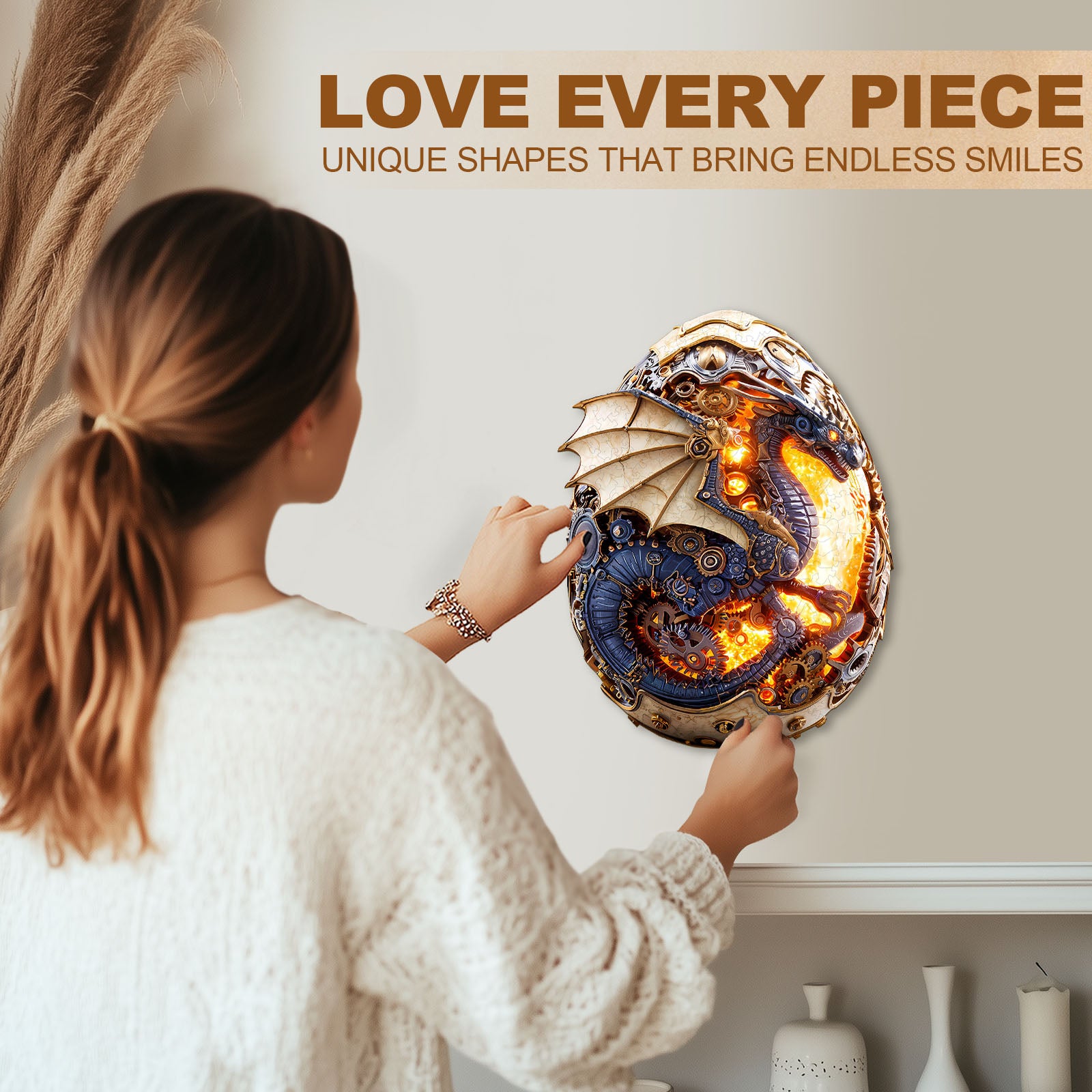 Fire Dragon Egg Wooden Jigsaw Puzzle