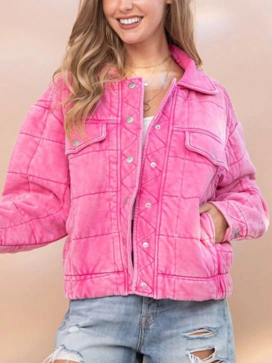 Stone Washed Quilted Jacket