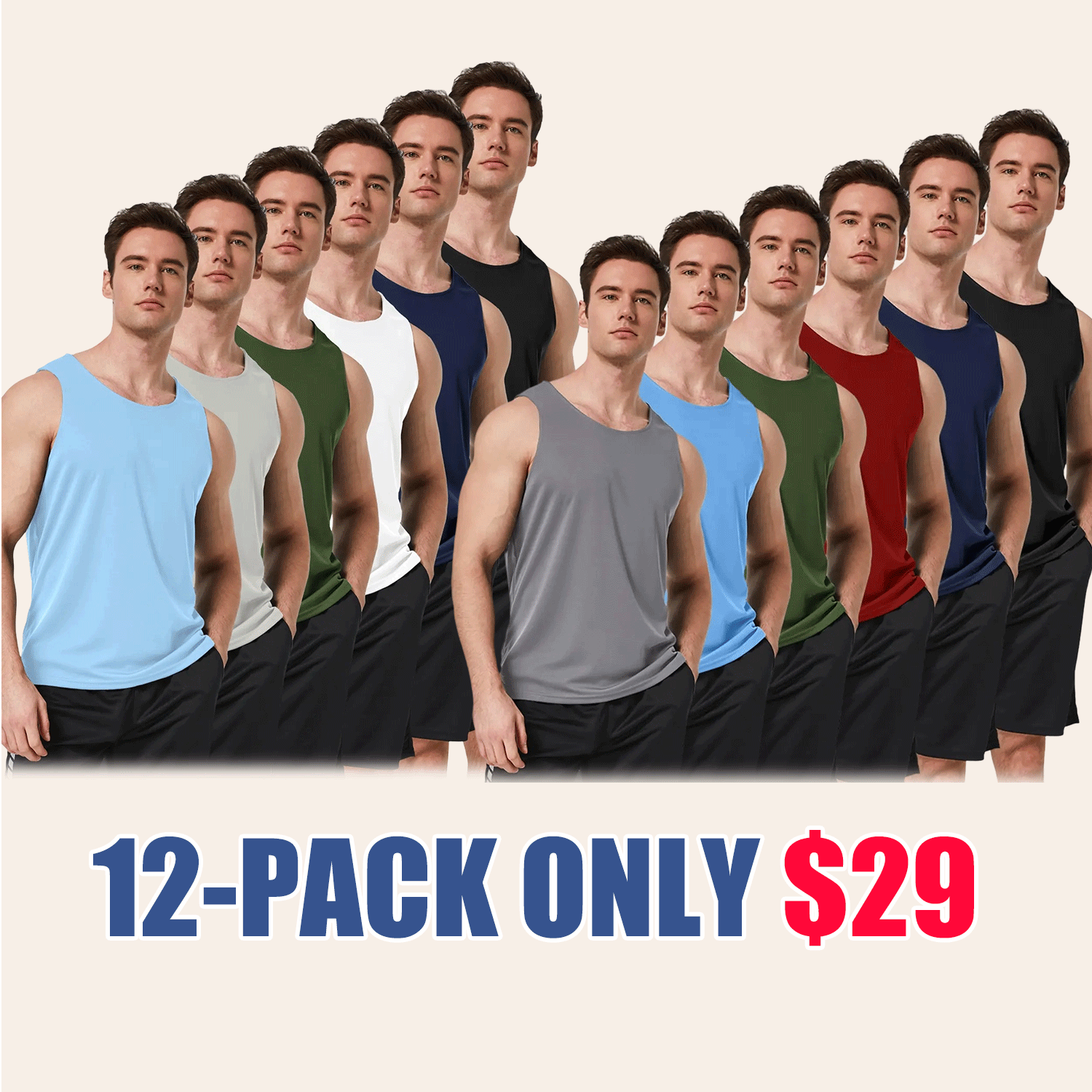 Men's Quick Dry Workout Tank Tops Breathable Gym Sleeveless Muscle Shirts dealsforyoudays
