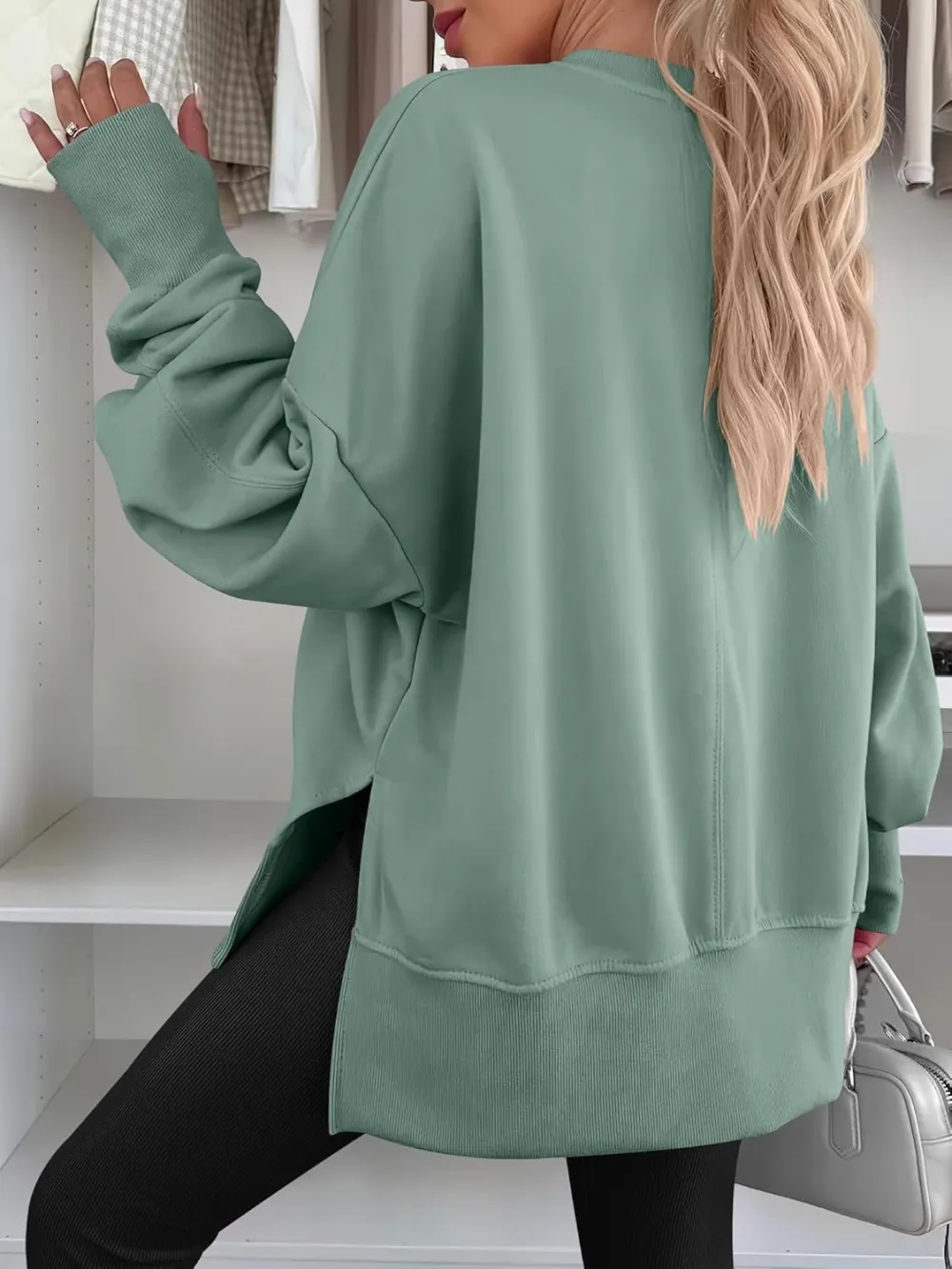 Women Oversized Sweatshirts Thumbhole Long Sleeve Hoodies Shirts